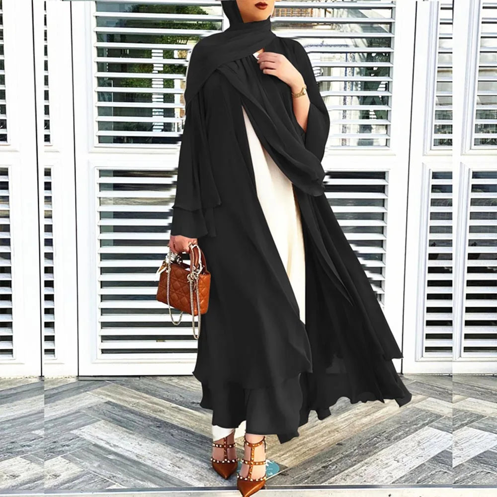 Middle East New Muslim Women Pure Color Dress Dubai Türkiye - Future Style